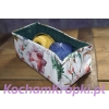 Pudełko prostokątne -  materiał - kwiaty - kochamkropki