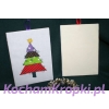 kartka świąteczna kolorowa choinka-boże narodzenie-kartka z życzeniami-kartka z kopertą-kartka haftowana-kartka z aplikacją-kochamkropki.pl