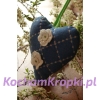 Lawendowa saszetka pikowane serce -kochamkropki- kwiat lawendy
