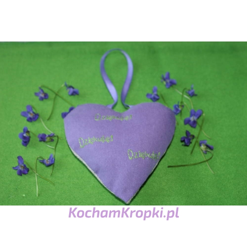 Lawendowe serce dla Mamy III - kochamkropki- kwiat lawendy